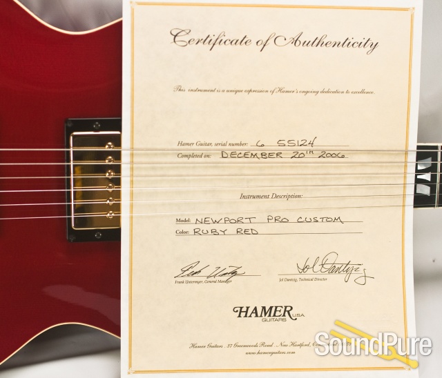 Hamer 2006 Newport Pro Custom Ruby Red #655124 - Used — image 2