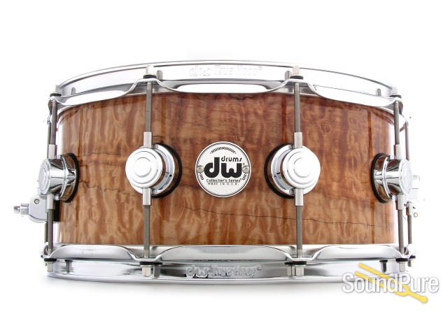 DW 6x14 Collectors Exotic Maple Snare Drum-Spalted Maple — image 1