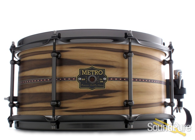 Metro Drums 6.5x13 Gidgee Ply Snare Drum-Blackheart Satin — image 1