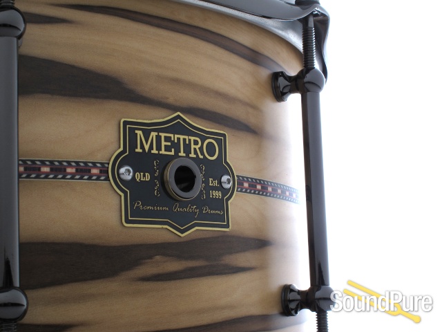 Metro Drums 6.5x13 Gidgee Ply Snare Drum-Blackheart Satin — image 6