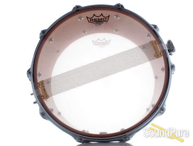 Metro Drums 7.25x14 Bluegum Ply Snare Drum-Blackheart Satin — image 3