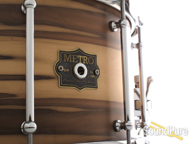 Metro Drums 7.25x14 Bluegum Ply Snare Drum-Blackheart Satin — image 6