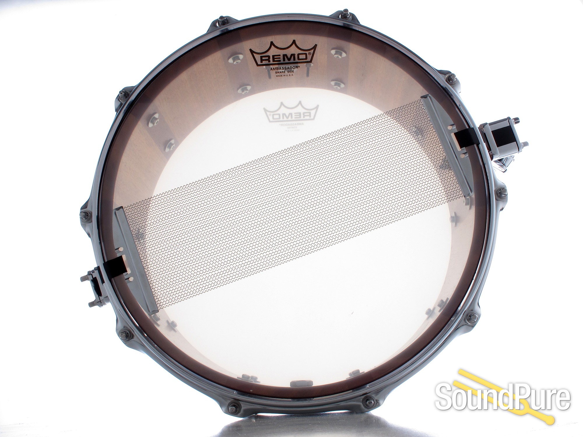Metro 6.5x14 Blackwood Block Snare Drum Mahogany Stripes