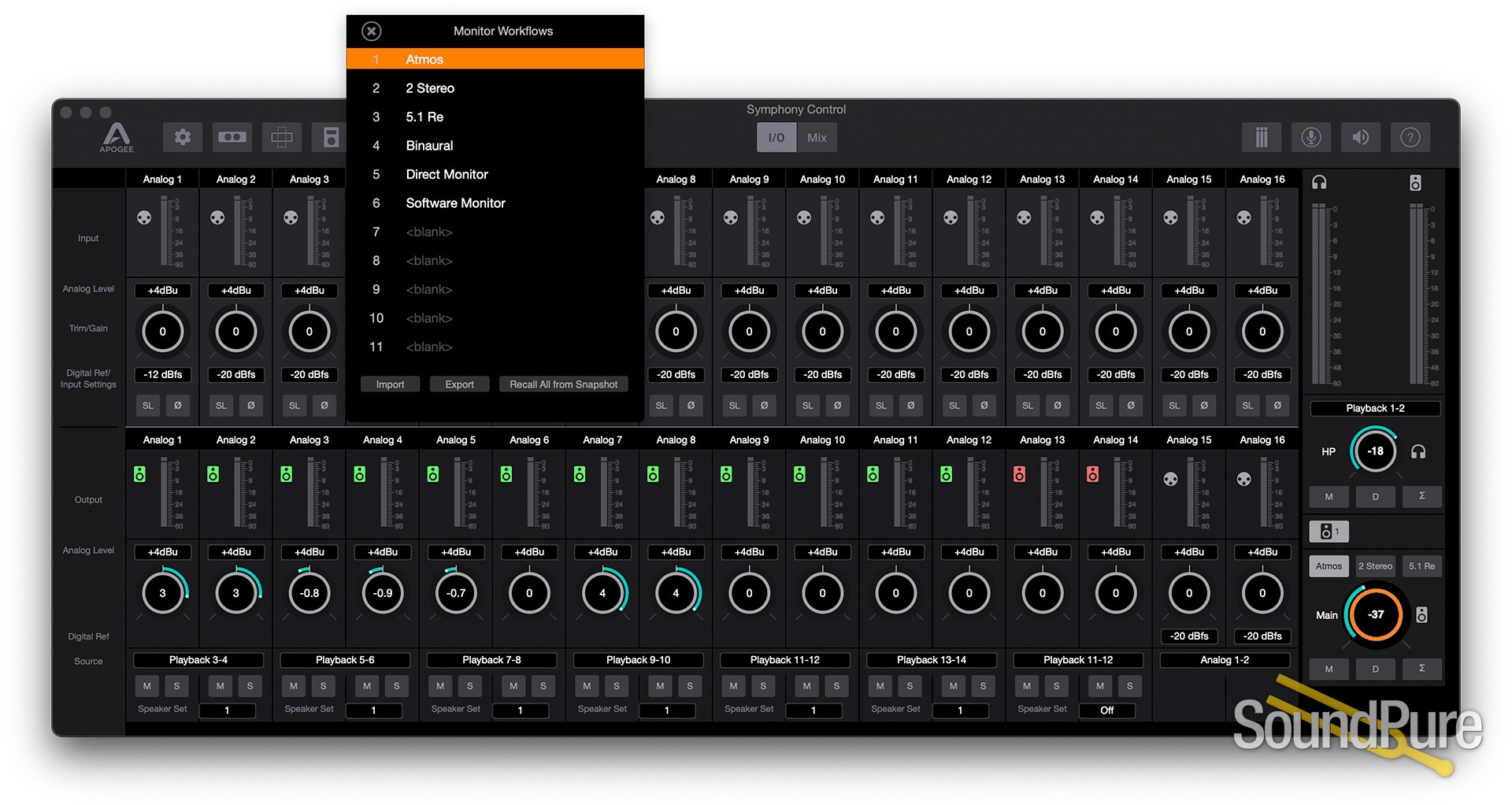 Apogee Digital Symphony MkII 16x16SE Analog I/O Thunderbolt