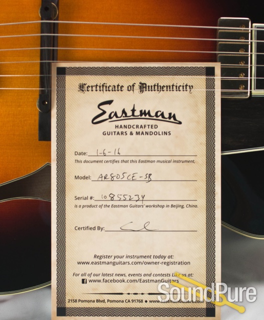 Eastman AR805CE-SB Spruce/Maple Sunburst Archtop #10855234 — image 18