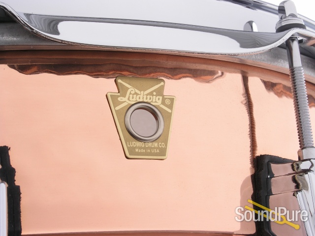Ludwig 6.5X14 Hammered Copper Snare Drum- Imperial Lug — image 2