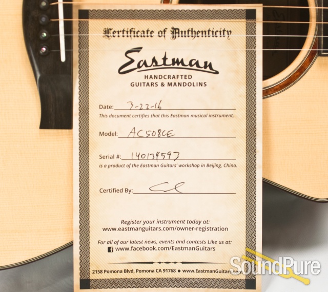 Eastman AC508CE Spruce/Mahogany #140134593 — image 8