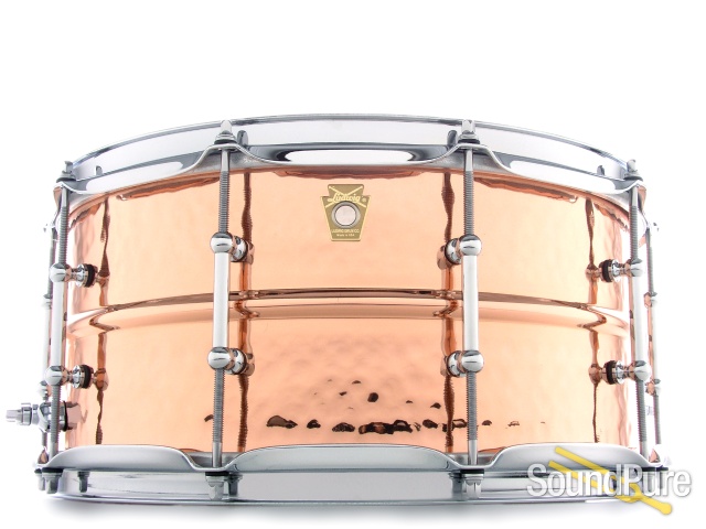 Ludwig 6.5X14 Hammered Copper Snare Drum-Tube Lugs — image 1