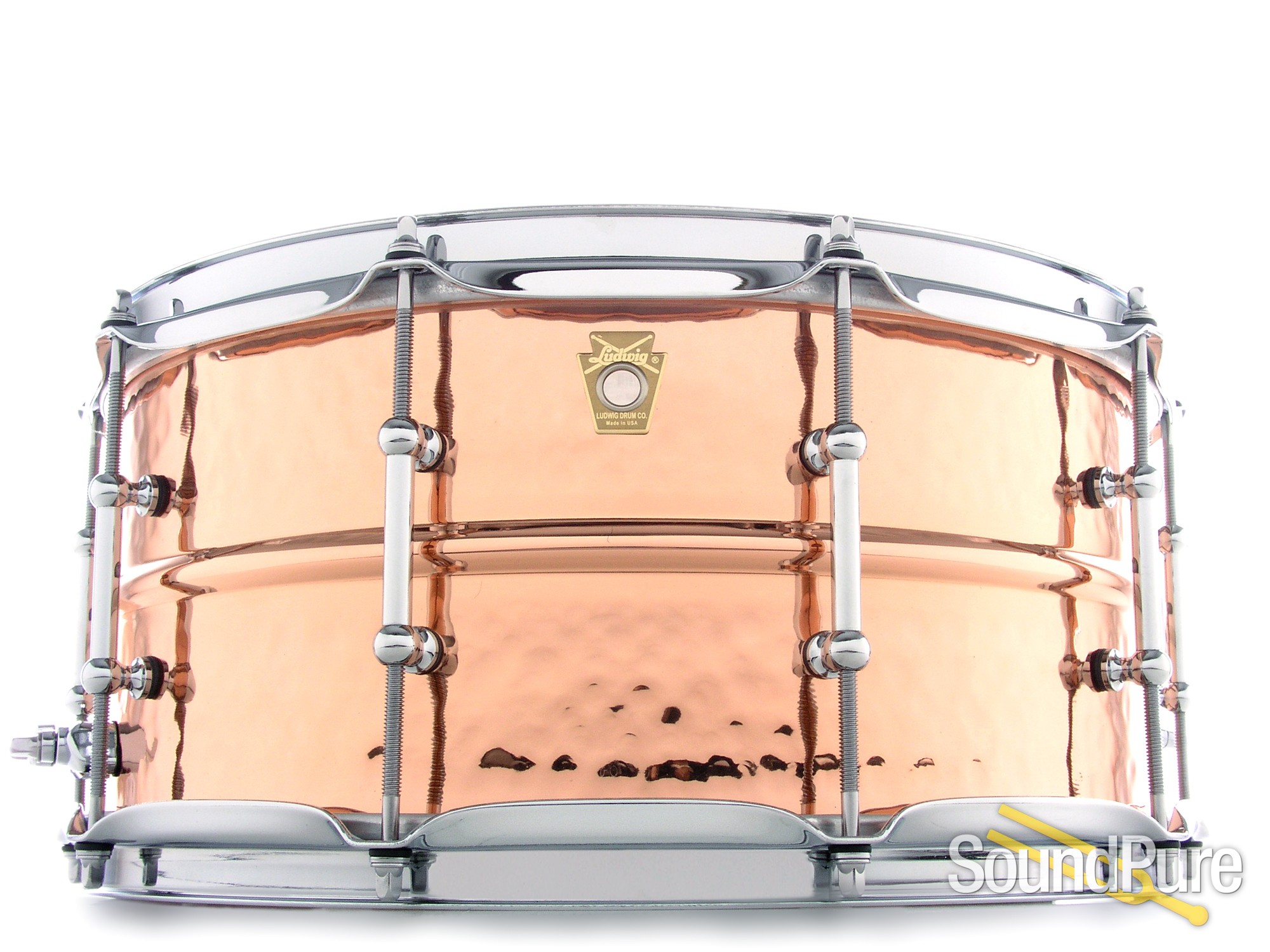 Ludwig 6.5X14 Hammered Copper Snare DrumTube Lugs