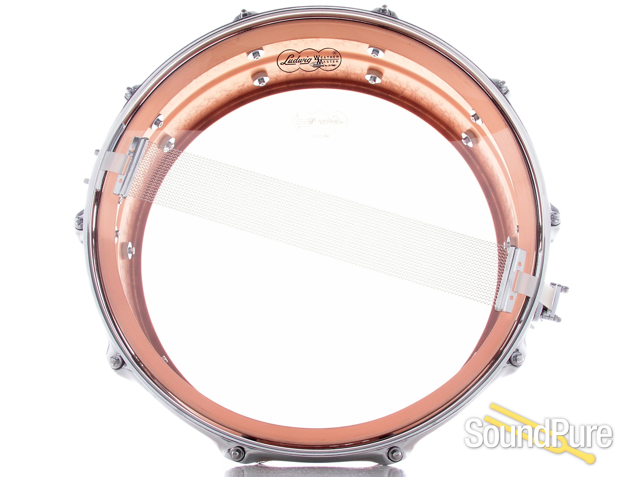 Ludwig 5X14 Hammered Copper Snare DrumTube Lugs Demo/Open Box