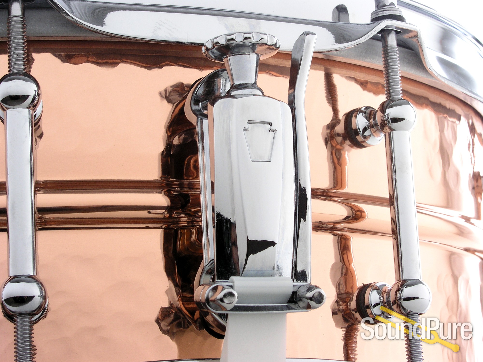 Ludwig 5X14 Hammered Copper Snare DrumTube Lugs Demo/Open Box