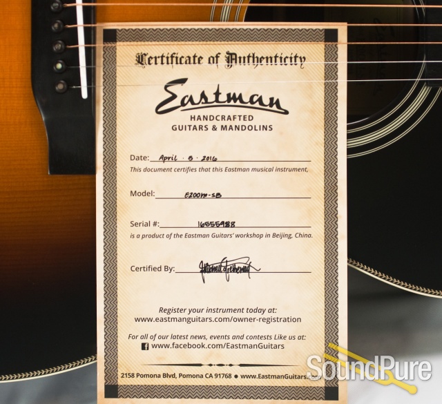 Eastman E20OM-SB Addy/Rosewood Sunburst Acoustic #16555988 — image 8