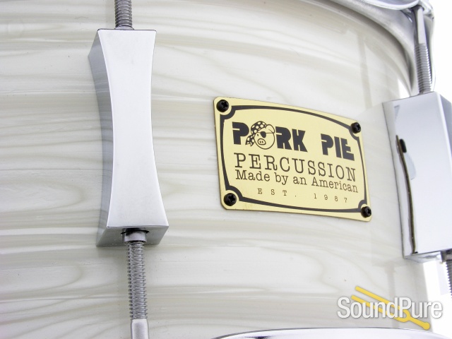 Pork Pie 6.5x13 Maple w/Rings Snare Drum White Oyster — image 2