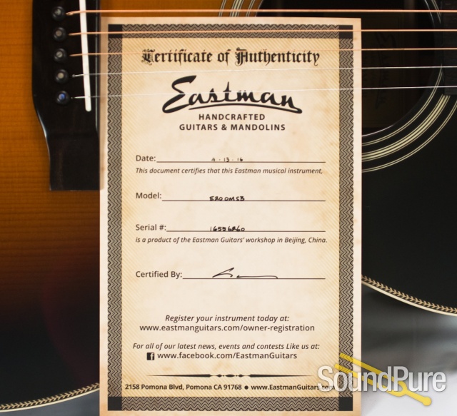 Eastman E20OM-SB Addy/Rosewood Sunburst Acoustic #16556260 — image 8