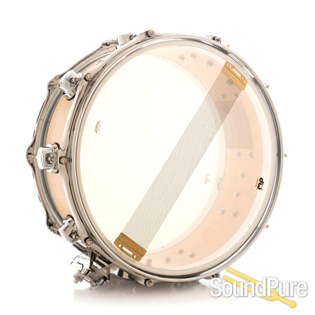 DW 6x14 Collectors Edge Curly Maple Snare Drum-Natural — image 2