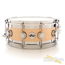 DW 6x14 Collectors Edge Curly Maple Snare Drum-Natural DW 6x14 Collectors Edge Curly Maple Snare Drum-Natural
