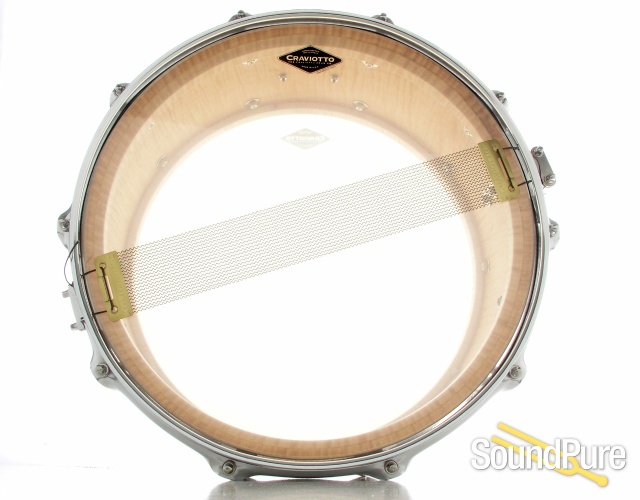 Craviotto 6.5x14 Curly Maple Custom Snare Drum-Inlay — image 3
