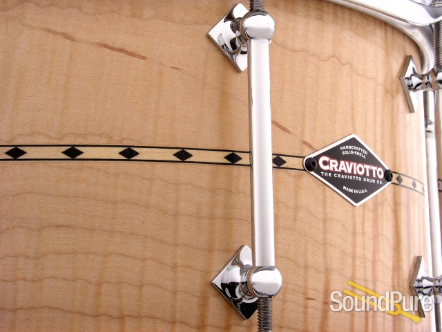 Craviotto 6.5x14 Curly Maple Custom Snare Drum-Inlay — image 6