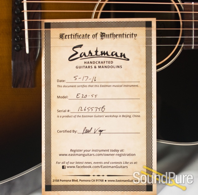 Eastman E20SS Adirondack/Rosewood Dreadnought #12655356 — image 8