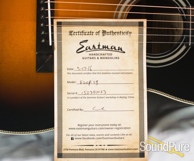 Eastman E20P-SB Addy/Rosewood Parlor Acoustic #150340023 — image 7