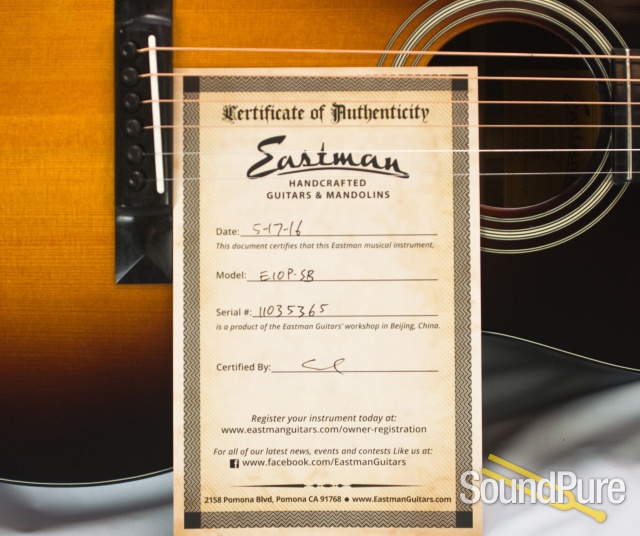 Eastman E10P-SB Addy/Mahogany Parlor Acoustic #11035365 — image 7