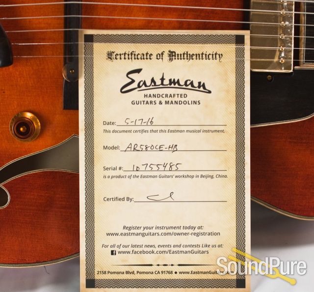 Eastman AR580CE-HB Honeyburst Archtop #10755485 — image 8
