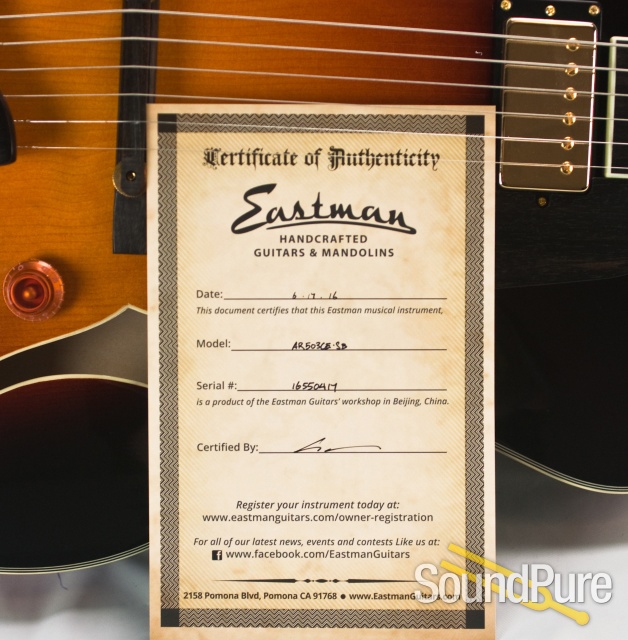 Eastman AR503CE-SB Spruce/Maple Archtop #16550417 — image 8