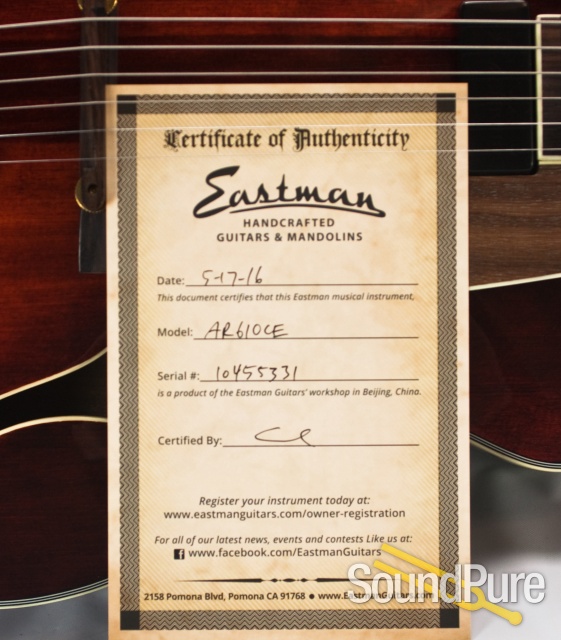 Eastman AR605CE Spruce/Mahogany Archtop Guitar #10455331 — image 8