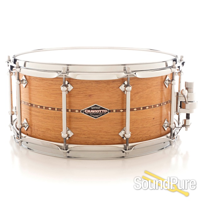 Craviotto 6.5x14 Mahogany Custom Snare Drum with Inlay — image 1