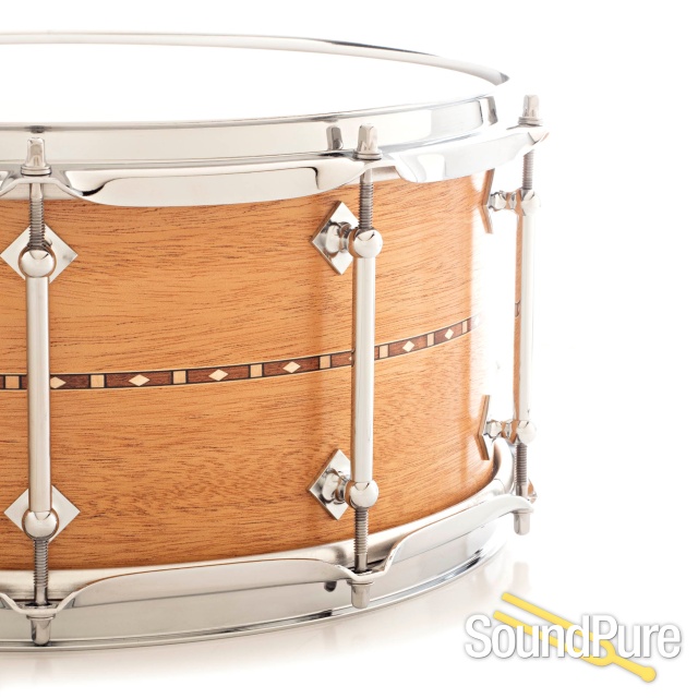Craviotto 6.5x14 Mahogany Custom Snare Drum with Inlay — image 3