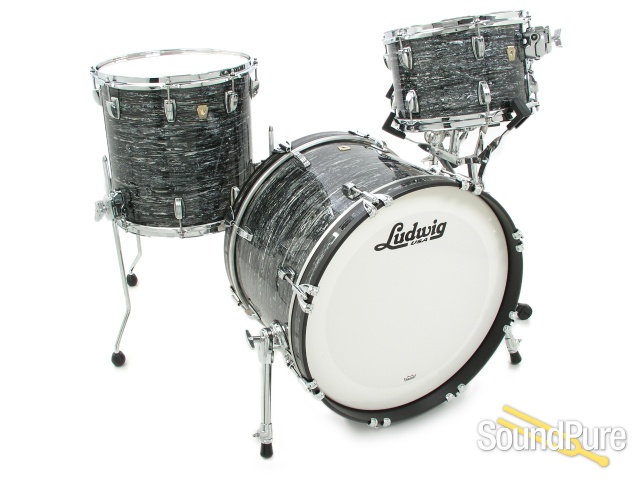 Ludwig 3pc Classic Maple Drum Set Vintage Black Oyster