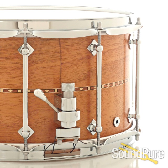 Craviotto 8x14 Mahogany Custom Solid Shell Snare Drum-Inlay — image 2