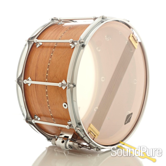Craviotto 8x14 Mahogany Custom Solid Shell Snare Drum-Inlay — image 3