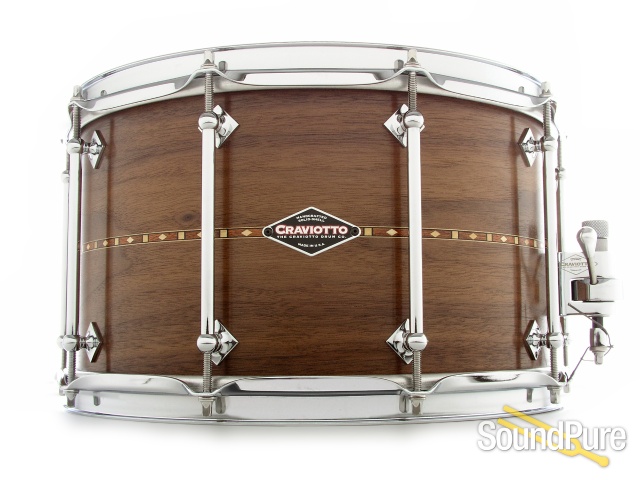 Craviotto 8x14 Walnut Inlay Custom Snare Drum — image 1
