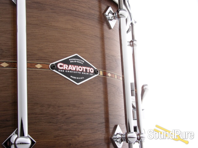 Craviotto 8x14 Walnut Inlay Custom Snare Drum — image 6