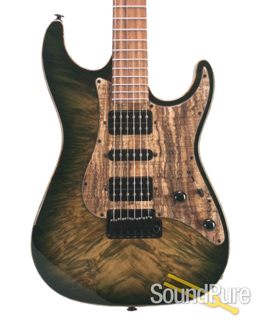 Suhr Standard Custom Waterfall Trans Green Burst HSH #30391 — image 1