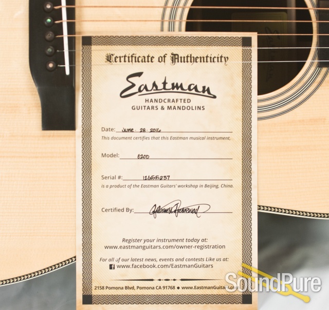 Eastman E20D Adirondack/Rosewood Acoustic #12655237 — image 8