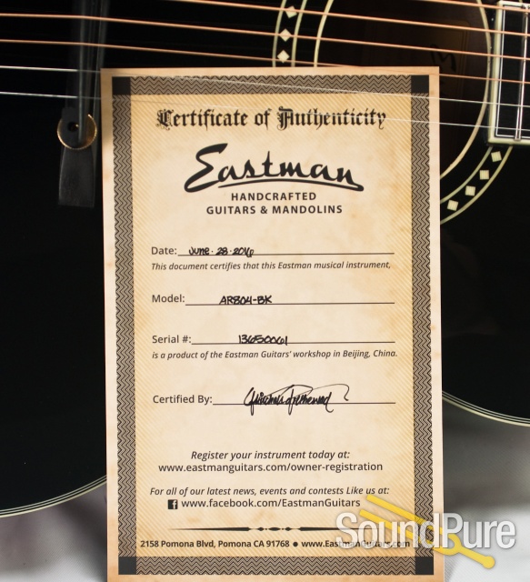Eastman AR804-BK Black Oval Hole Archtop  #13650061 — image 8