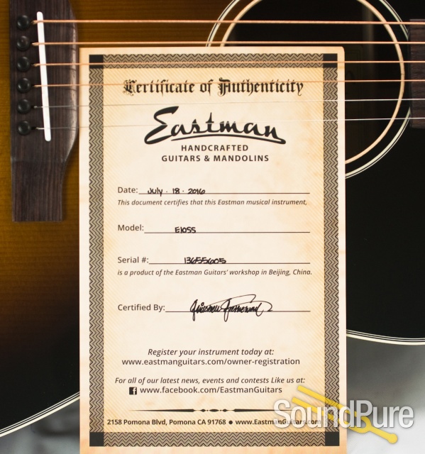 Eastman E10SS Addy/Mahogany Acoustic #13655605 — image 8