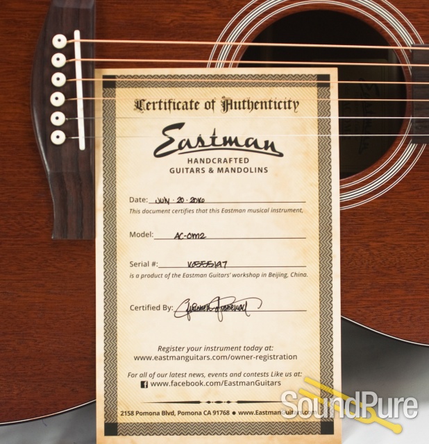 Eastman AC-OM2 Sapele Acoustic #16555197 — image 8