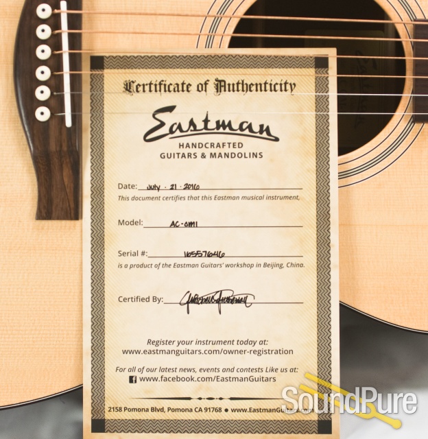 Eastman AC-OM1 Sitka/Sapele Acoustic #16557646 — image 8