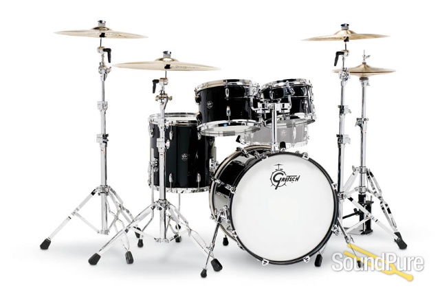 Gretsch 4pc Renown Drum Set Piano Black RN2-E604, 20"