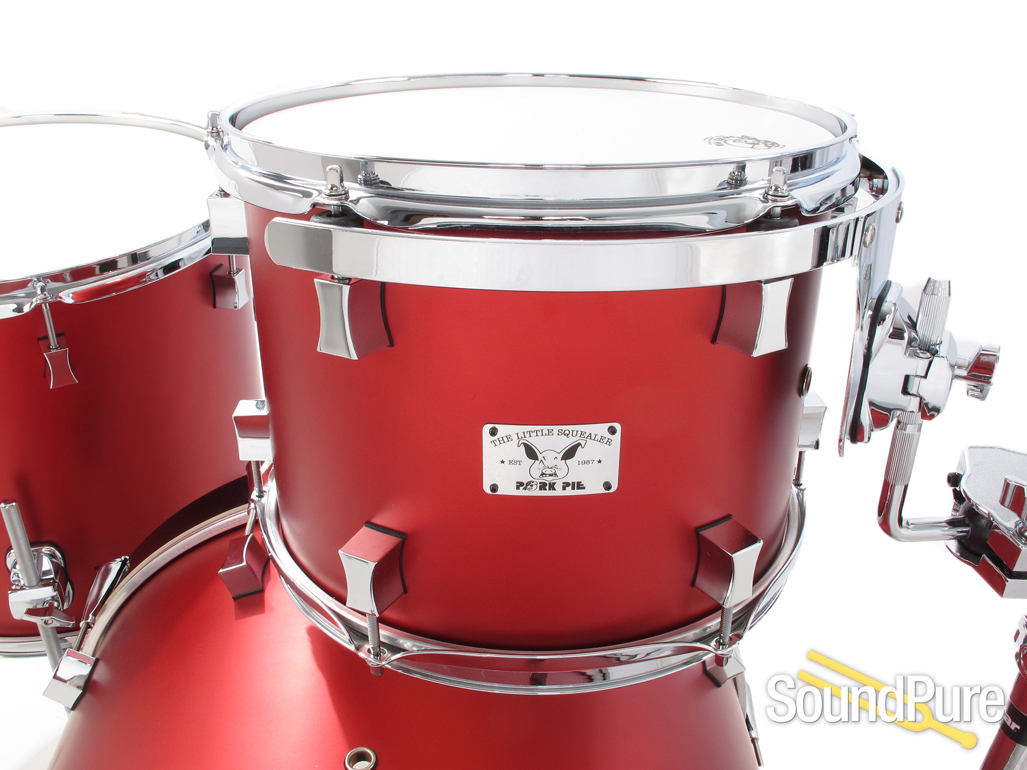 Pork Pie 3pc Little Squealer Firethorn Red Flat Drum Set