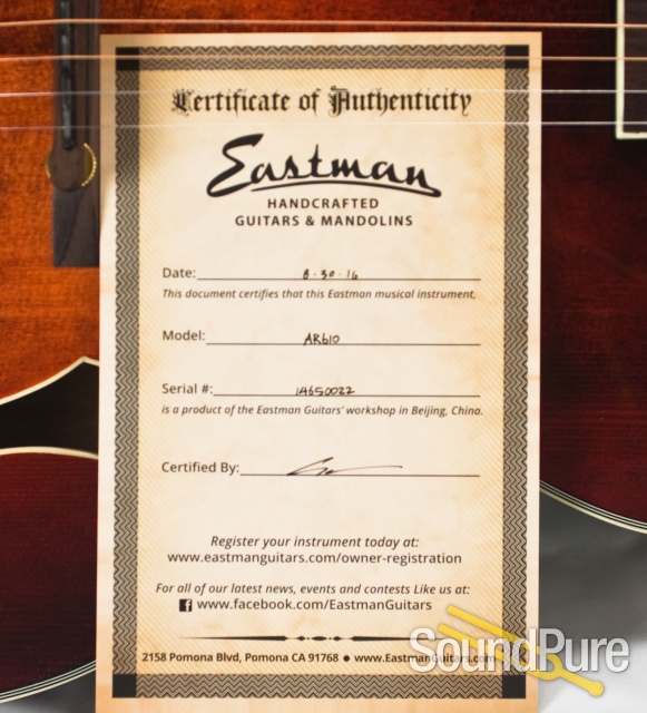 Eastman AR610E Spruce/Mahogany Archtop #14650022 — image 8