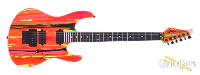 Suhr 80's Shred MKII Neon Drip Electric Guitar #JST6P8D — image 4