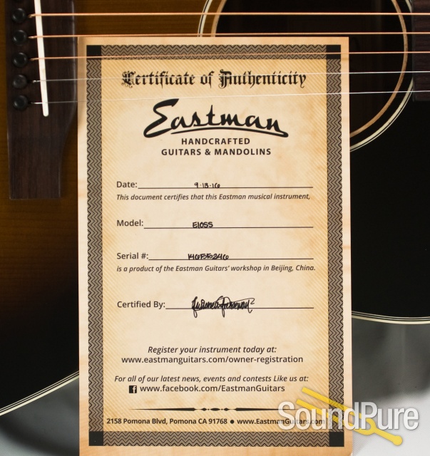 Eastman E10SS Addy/Mahogany Dreadnought Acoustic #14655246 — image 8