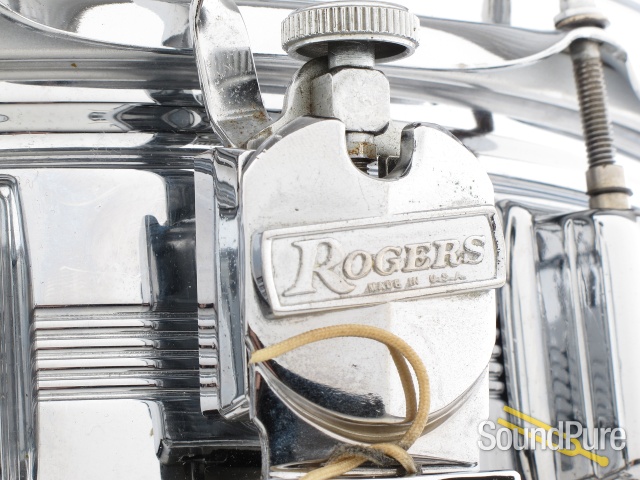 Rogers 5x14 5-Line Chrome Over Brass Dynasonic Snare Drum — image 6