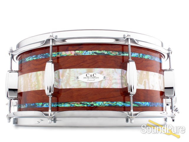 C&C Drums Custom 6x14 Maple/Gum Snare Drum-Bubinga Abalone — image 1