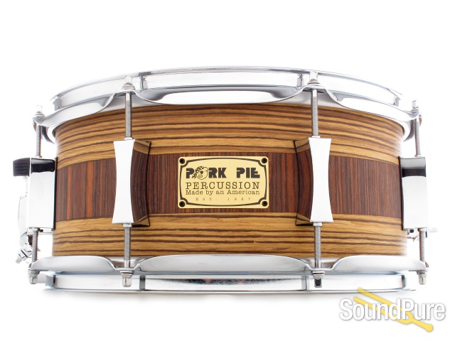 Pork Pie 6x13 Maple Snare Drum- Reverse Rosewood/Zebrawood — image 1