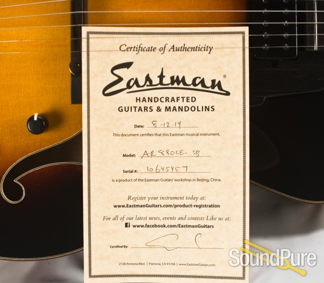 Eastman AR880CE-SB John Pisano Signature Archtop #10645457 — image 4